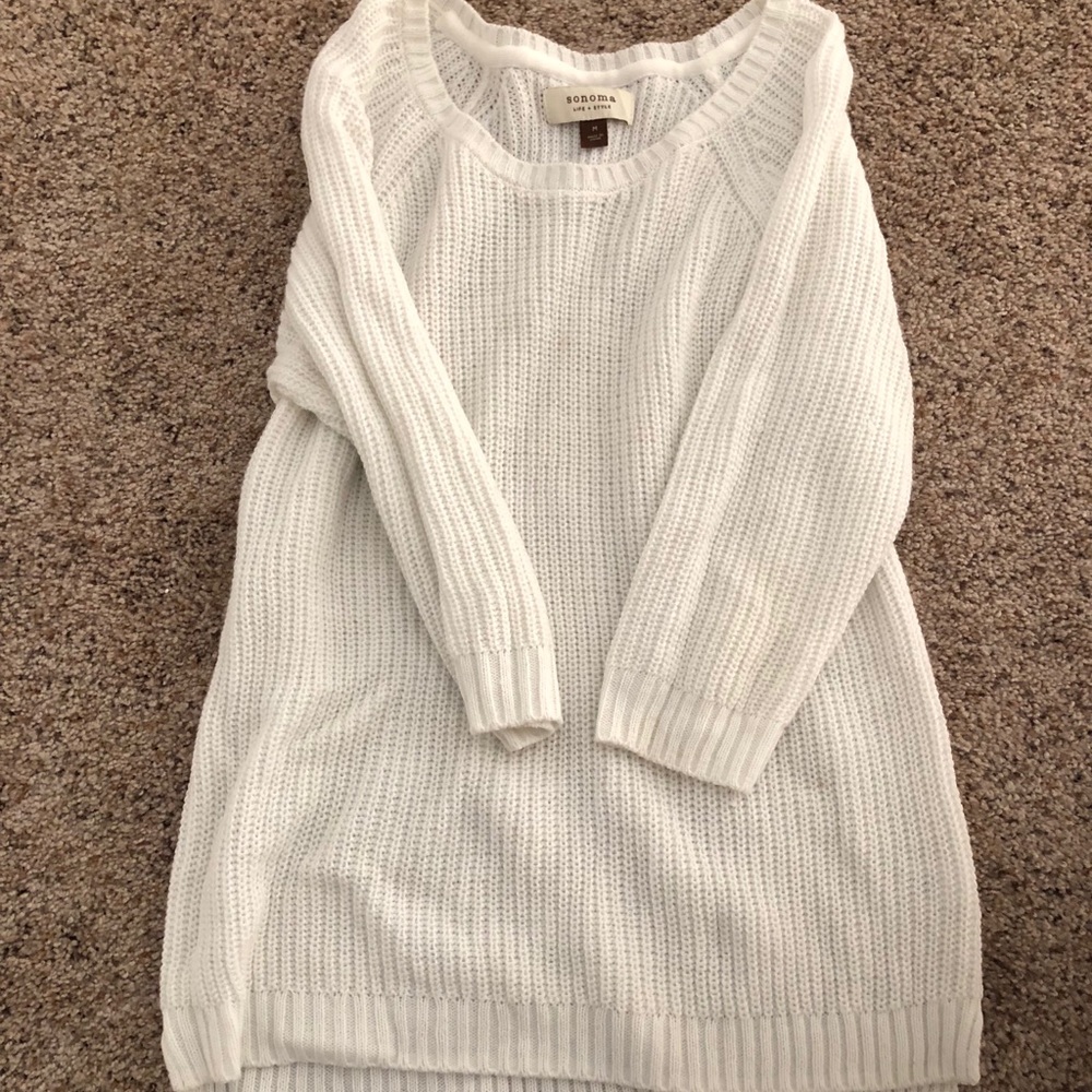 White and silver sweater!